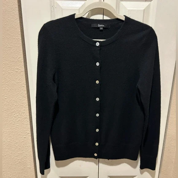 Quince Mongolian Cashmere Cardigan Black , size Small - Picture 8 of 11